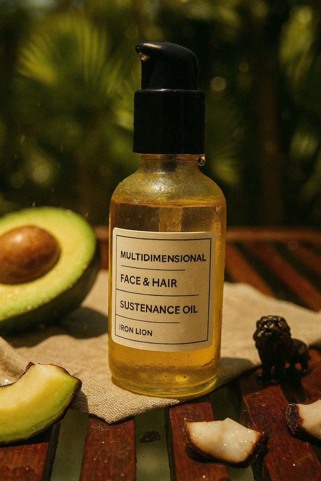 Sustenance Oil; Multi-Dimensional Beard, Face, Scalp & Body (2oz) Iron Lion Soap 