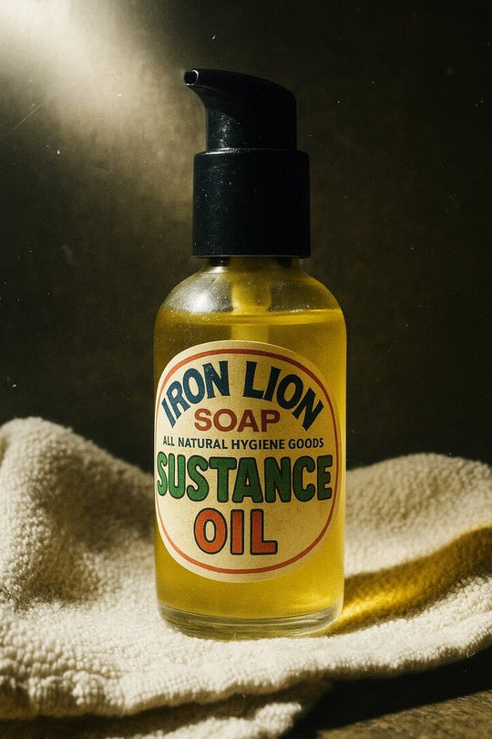 Sustenance Oil; Multi-Dimensional Beard, Face, Scalp & Body (2oz) Iron Lion Soap 