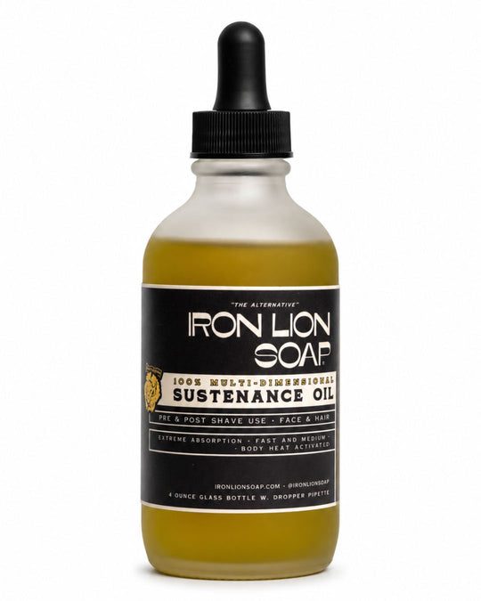 Sustenance Oil · Multi-Dimensional Beard, Face, Scalp & Body (4oz) Iron Lion Soap 