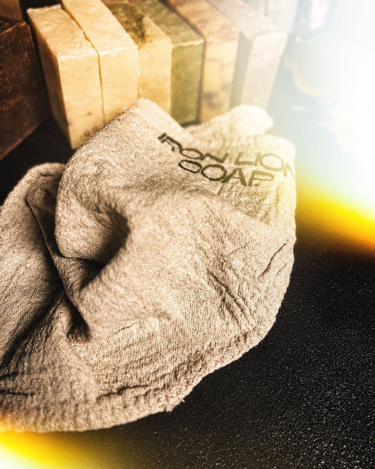 Unbleached Wash Rag Iron Lion Soap 